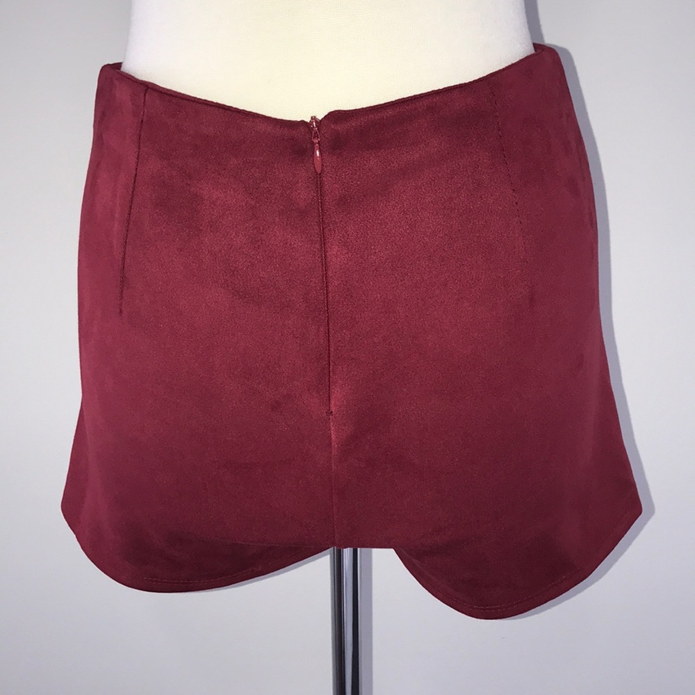 Blue Blush Asymmetrical Envelope Skort Suede - Picture 5 of 6
